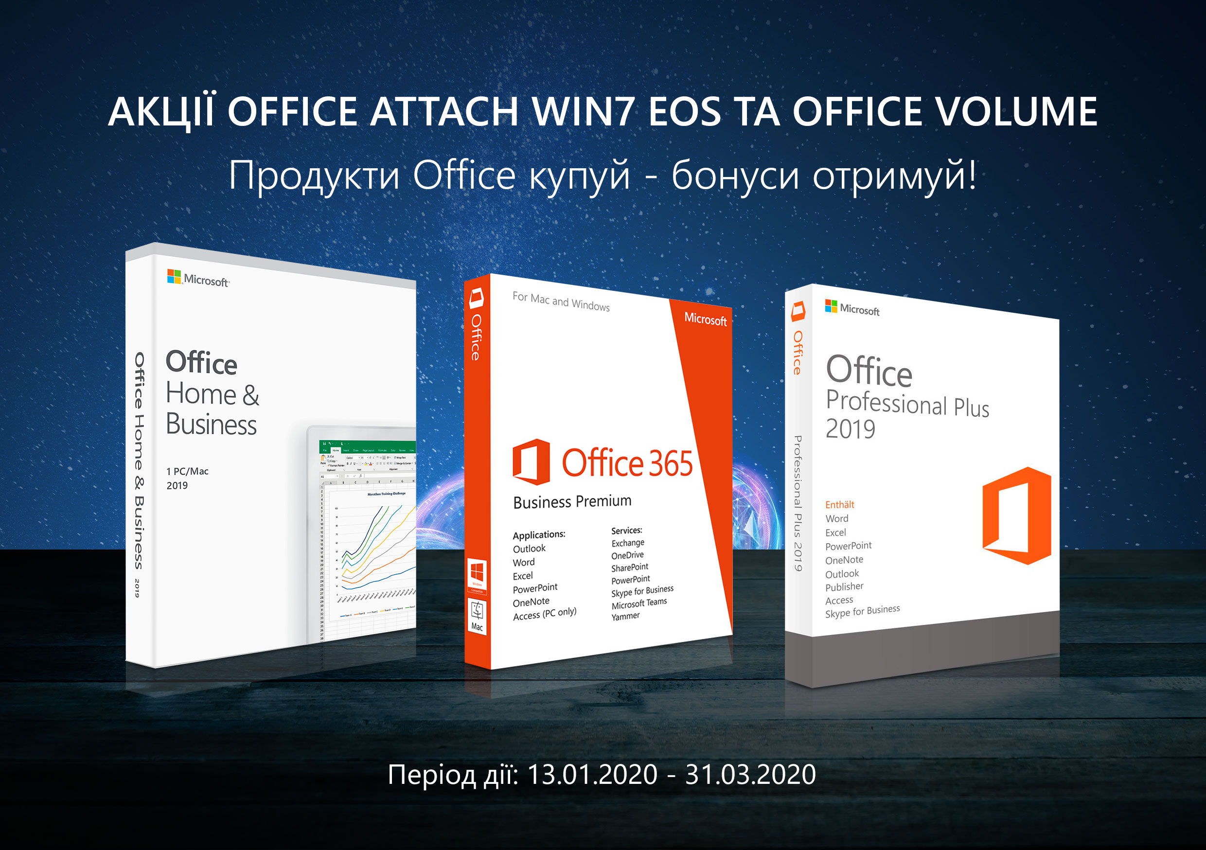 Акції Office Attach Win7 EOS та Office Volume